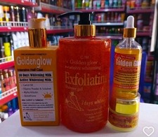 4 in 1 Golden Glow Body Milk 500ml, exfoliating shower Gel, Serum, Face Cream