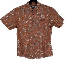 Howler Bros Mansfield Shirt Lazy Gator Clay Medium Short Sleeve Button Down