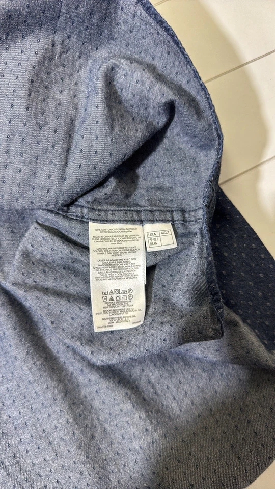 Brooks Brothers Hombres 4XLT Alto Azul Regente Punteado Botón Informal Camisa Oxford Foto 4 de 4