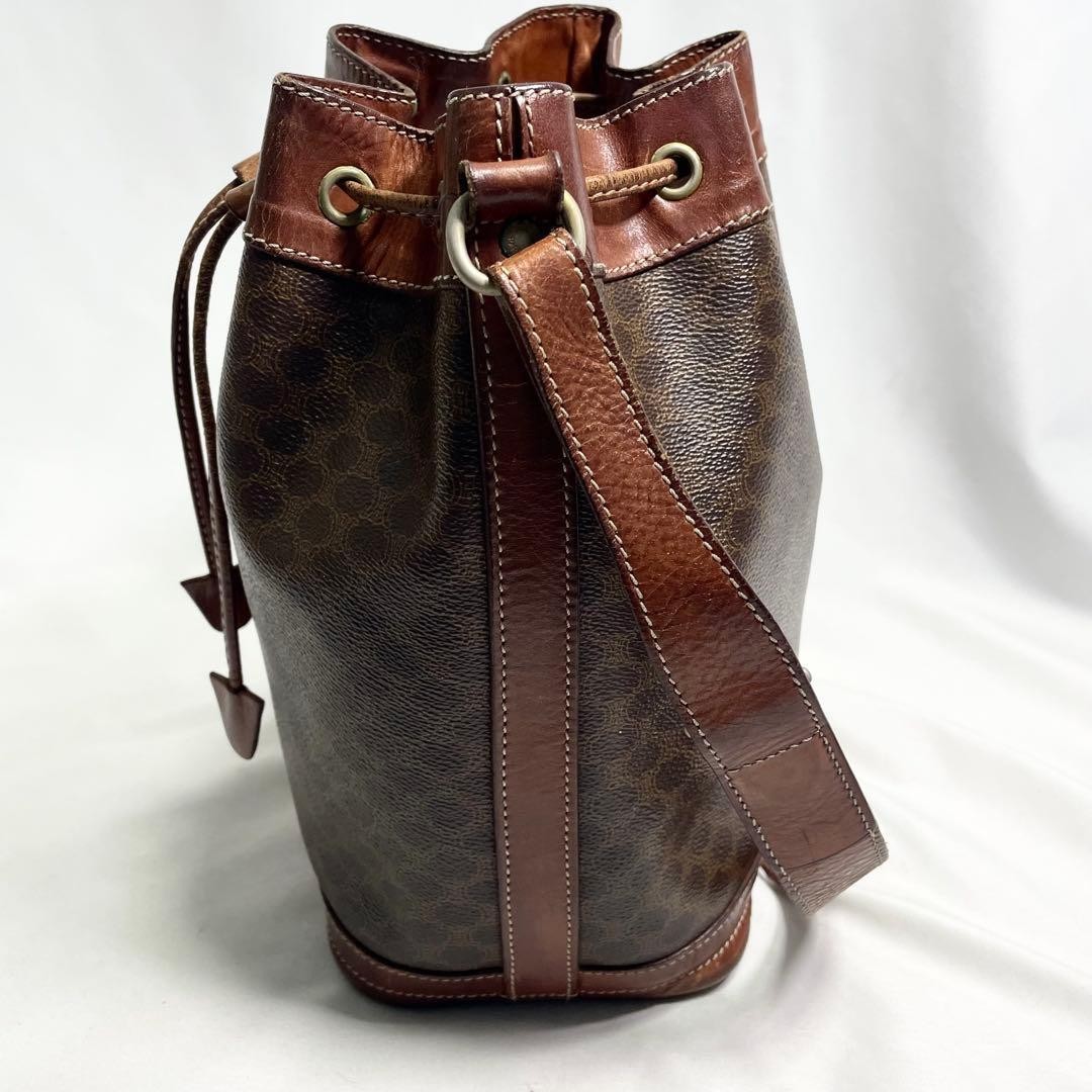 CELINE Macadam Triomphe Shoulder Bag Leather Draw… - image 6