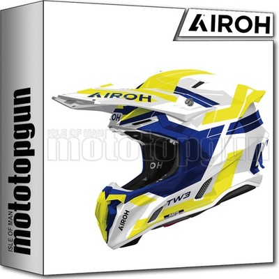 AIROH OFF-ROAD MOTORCYCLE HELMET TWIST 3 TW3DI31 DYNASTY BLUE YELLOW GLOSS M