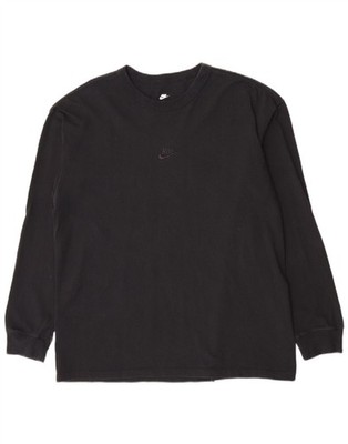 Nike Herren Loose Fit Grafik Oberteil Langarm Large Schwarz Baumwolle LZ11