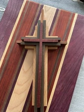 Wooden Cross Made From Domestic And Exotic Woods