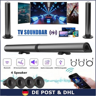 NEU Bluetooth 5.3 Soundbar 2-in-1 Subwoofer Lautsprecher 3D Surround TV Heimkino