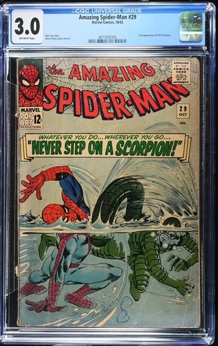 AMAZING SPIDER-MAN #29, 2nd app SCORPION, Marvel Comics (1965) CGC 3.0