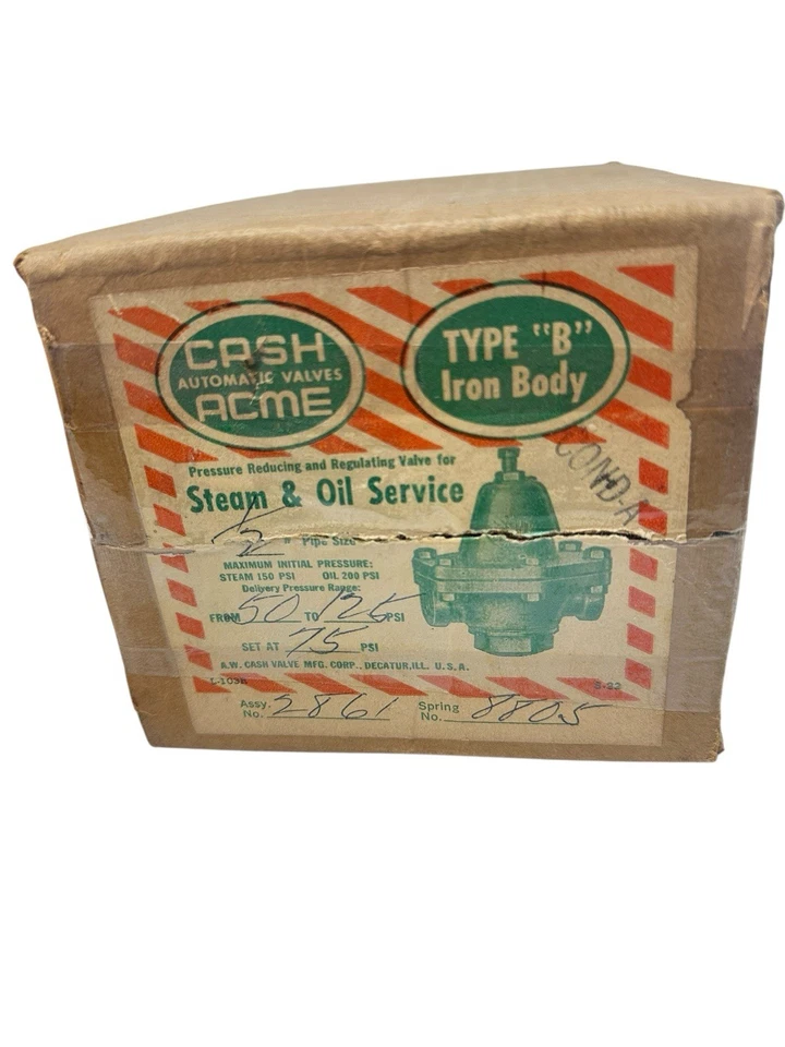 NOS Cash Acme 1/2" Steam Oil Pressure Reducer Regulator Valve 50-125 PSI 2861 B - Image 2 of 4