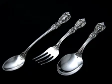 ❤️ FRANCIS I REED & BARTON STERLING BABY SPOON FORK  & INFANT FEEDING SPOON