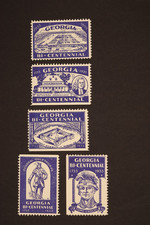 1933 Georgia Bicentennial Stamps Set of 5 MNH 726 727 728 729 734