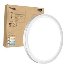 Flush Mount Ceiling Light Fixtures - 3000K-4000K-6500K 7.5Inch-1Pack White