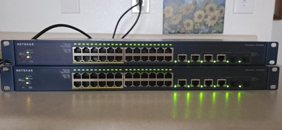 NETGEAR ProSafe FS728TLP 28-Port Smart Switch 12 Poe and 4 Gigabit Ports - Blue