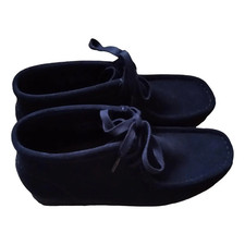 Clarks Originals Wallabee Schnürer Schwarz Gr. 38 Veloursleder.