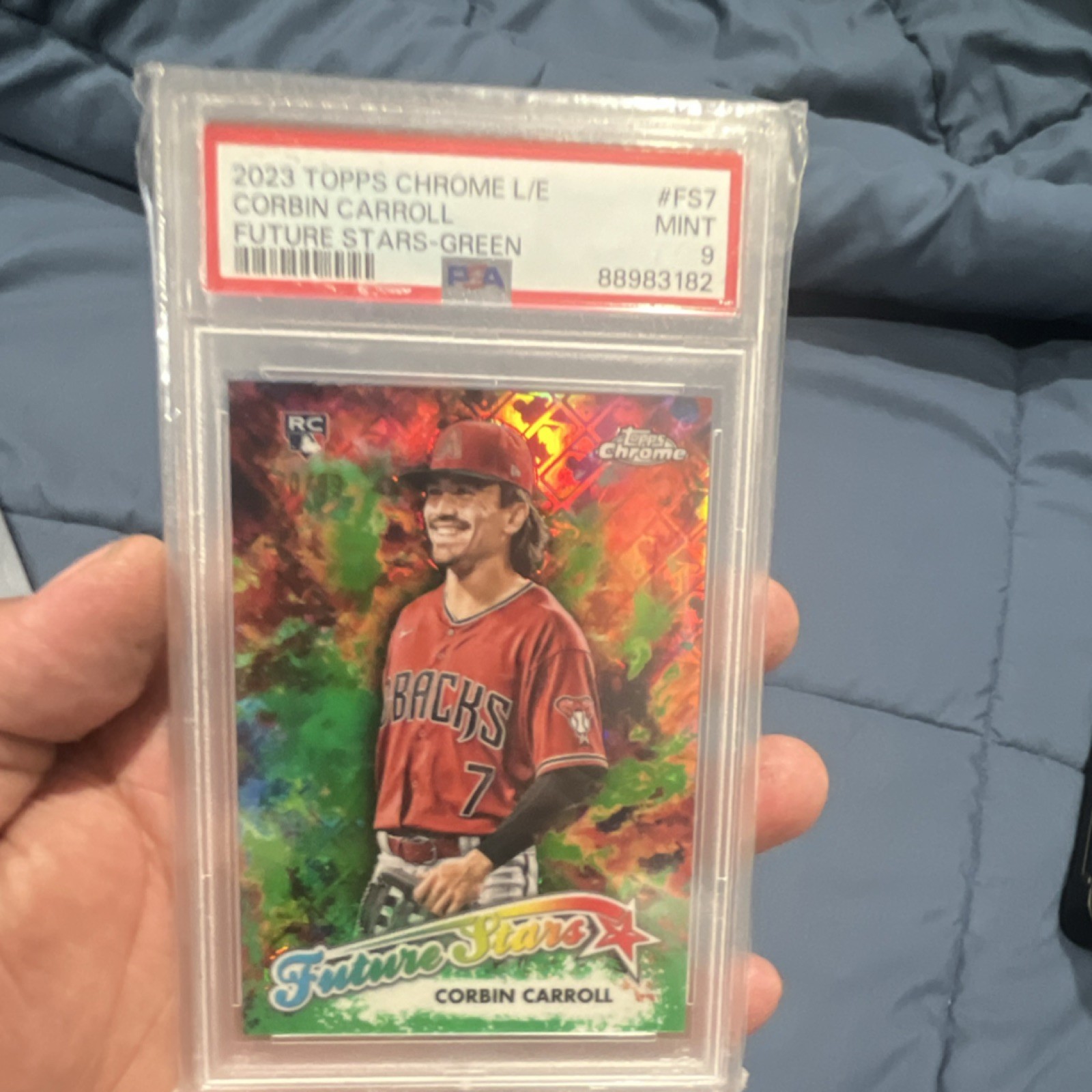2023 Topps Chrome Update Corbin Carroll Future Stars Green Refractor /99 PSA 9