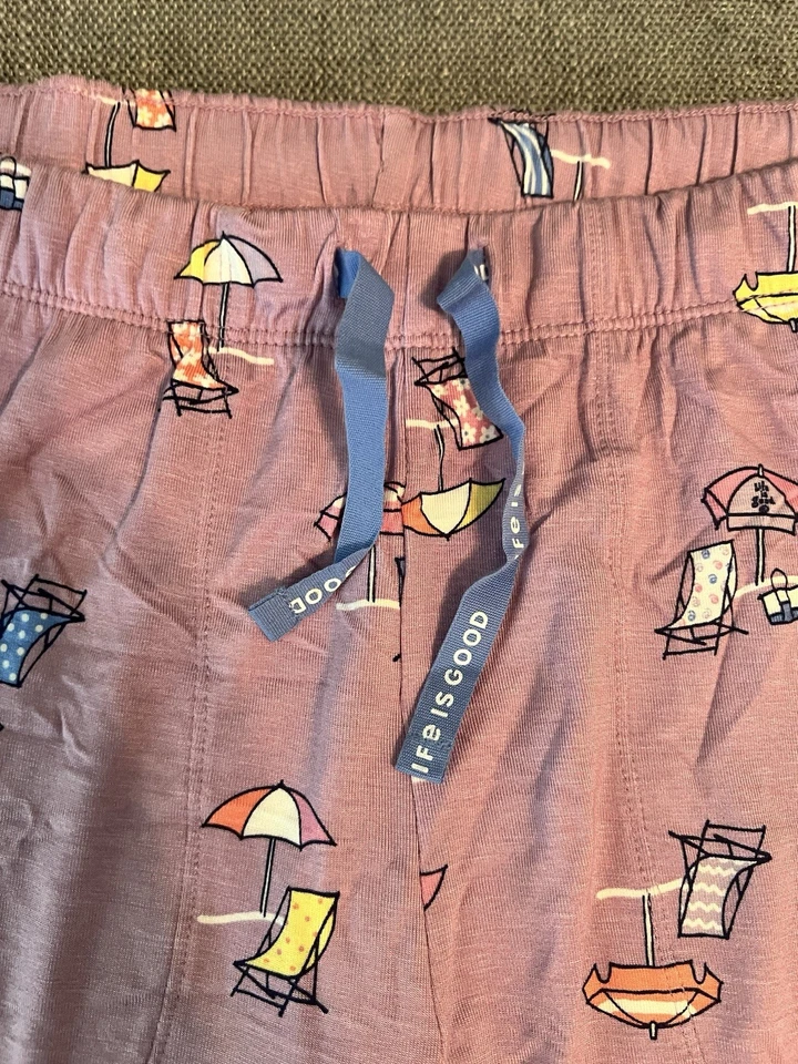 Pantalones de dormir Life Is Good para mujer S patrón de vida de playa bolsillos estampados nuevos con etiquetas Foto 4 de 4