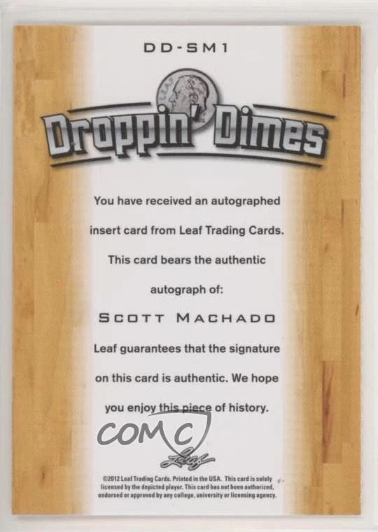 2012 Leaf Signature Series Droppin' Dimes /49 Scott Machado Rookie Auto RC - Image 2 of 2