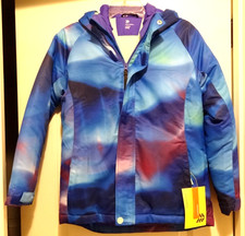 All in Motion Girls 3-in-1 System Jacket Hooded Purple Blue Large 10/12