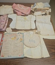 Several Vintage Baby Outfits, Baby Clothes, From The 1940's... Bibs