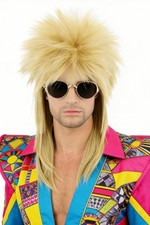 Blonde Spiked Mullet Wig for Men Women 80s Heavy Metal Punk Rocker ...