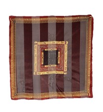 AUTHENTIC women  s Silk Scarf W A Detailed Baroque Pattern 21"/21" EX.CON