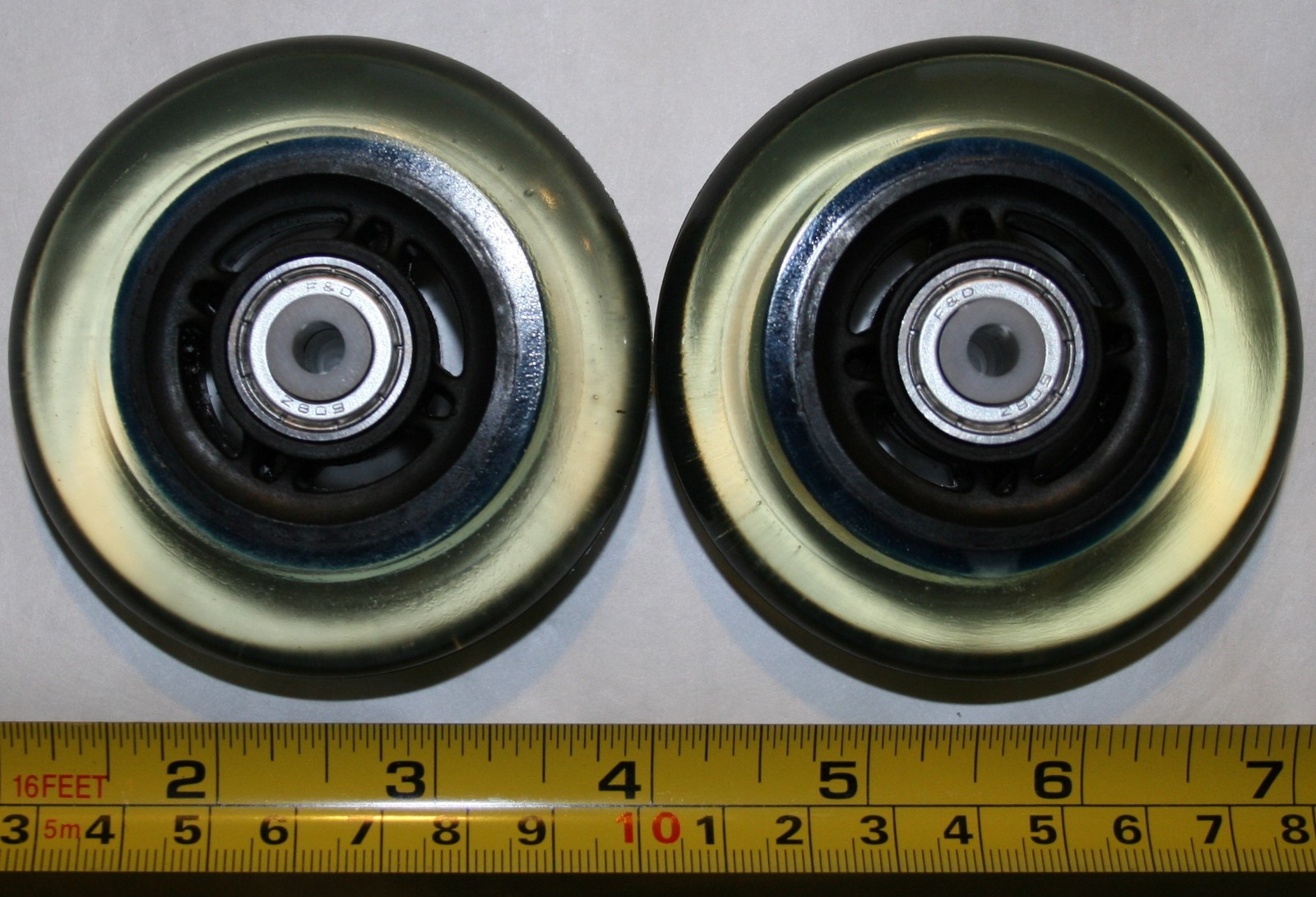 New replacement Clear inline Luggage Wheels w/ axles, size 3" ABEC9