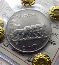 REGNO D' ITALIA V.E.III. 50 CENTESIMI LEONI 1921 BORDO LISCIO FDC PERIZIATA