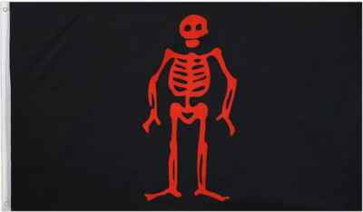 Edward Lowe Pirate 3x5ft Poly Pirate Flag Red Lowe Skeleton Pirate Ship Flag
