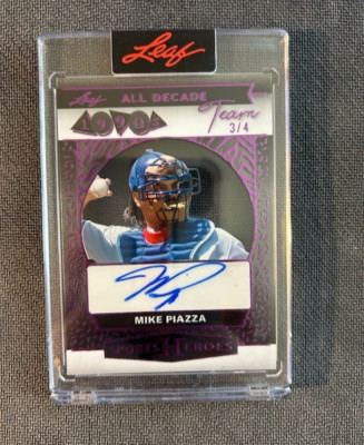 2025 Leaf Metal Sports Heroes All Decade Clear MIKE PIAZZA #3/4  Auto Autograph