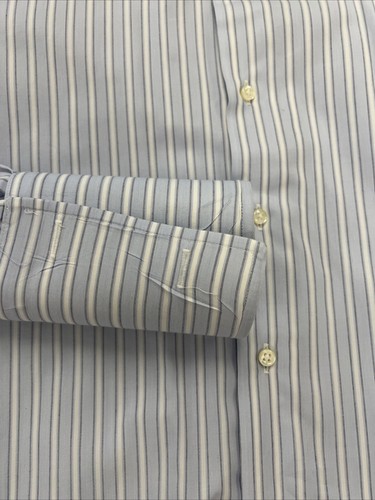 Burberry Men's Light Blue Striped Cotton Dress Shirt 16-16.5 34/35 $695 - Picture 7 of 9