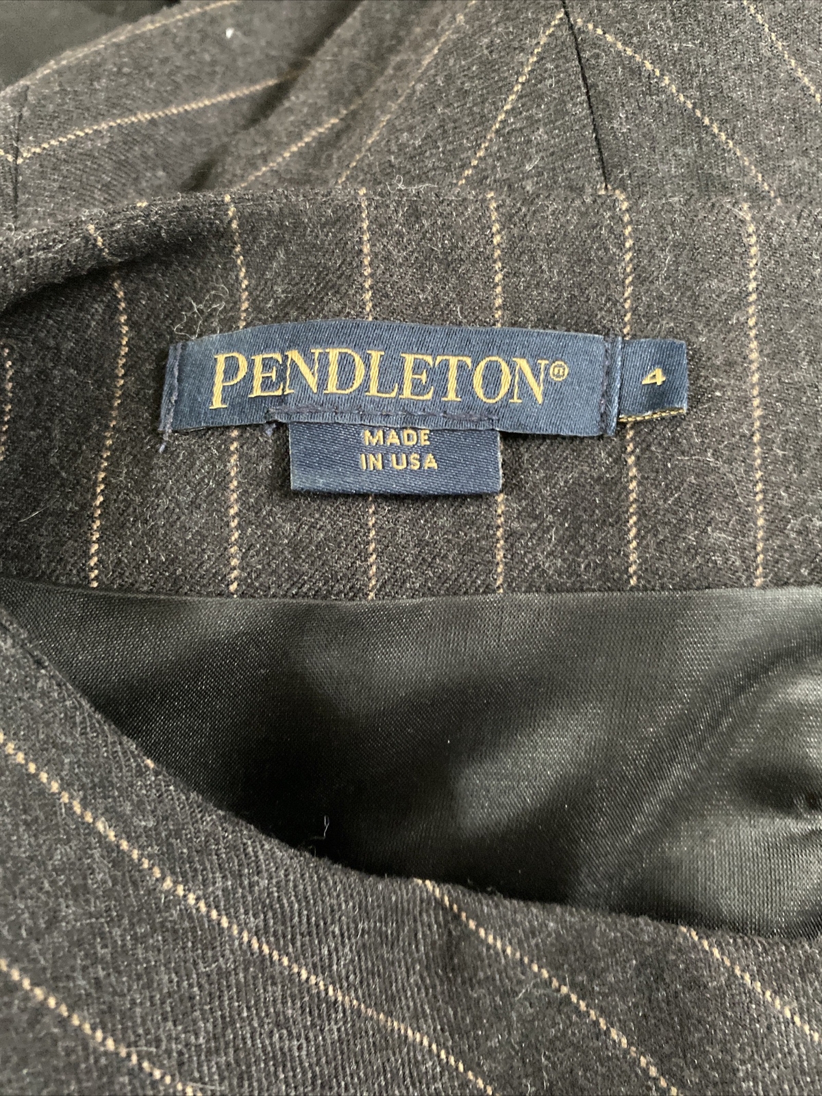 PENDLETON Virgin Wool Charcoal Gray Pin Striped  … - image 6