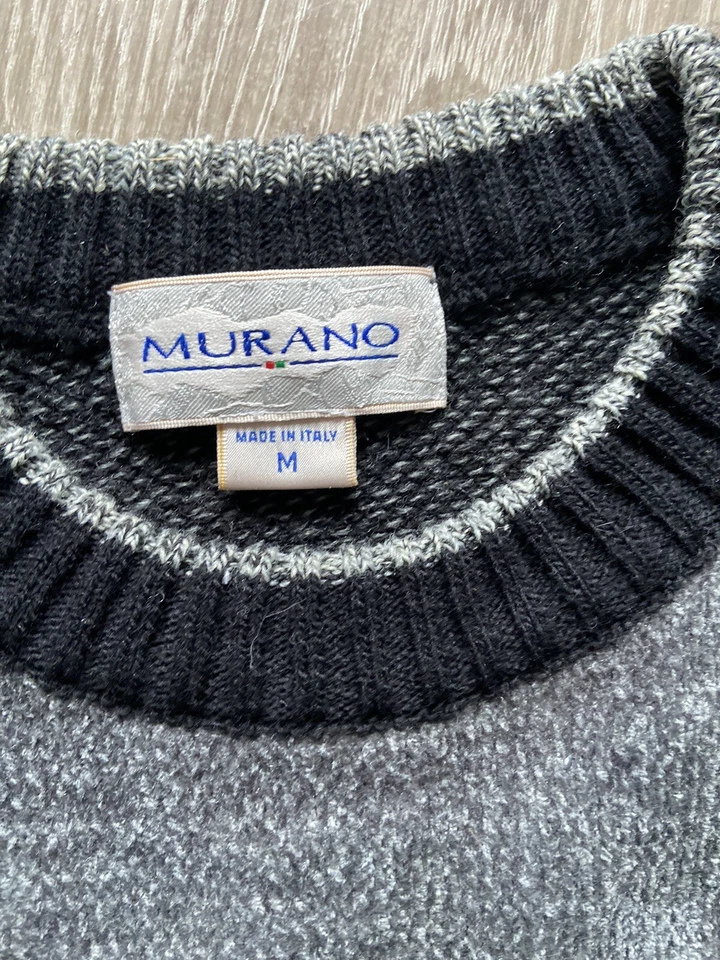 SUÉTER BIGGIE ESTILO MURANO COOGI VINTAGE PARA HOMBRE TALLA M MEDIANO GRIS NEGRO Foto 4 de 4