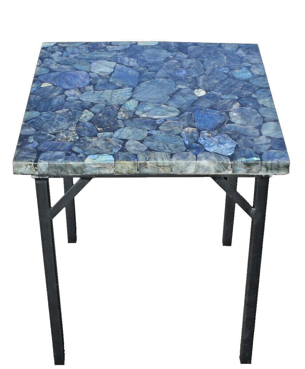 15x15 Labradorite Agate Coffee Table Top Handmade Valentine Gift