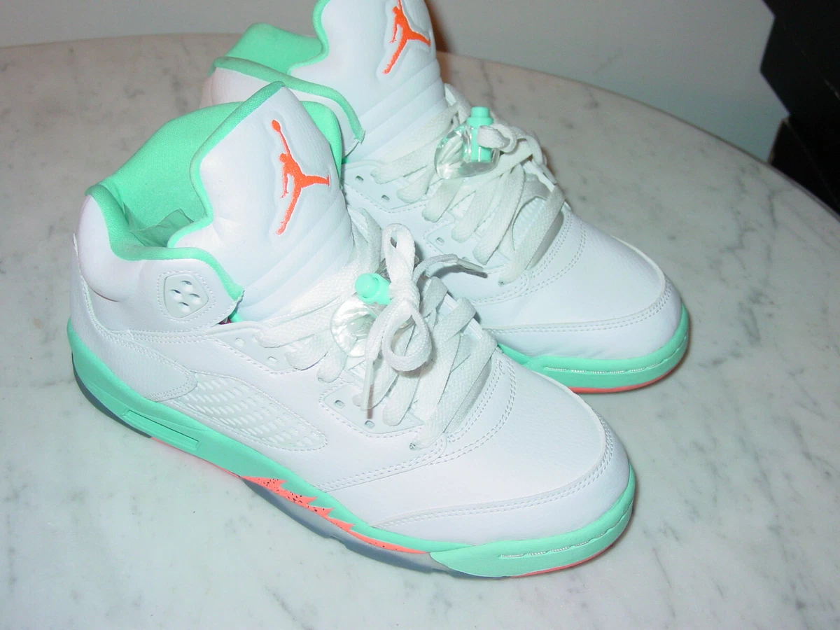 Jordan 5 on sale gs light aqua