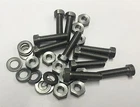 2ba x 1/2" hexagon head bolts, nuts and washers steel pack of 10