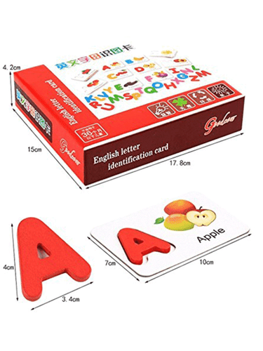 Kid's Wooden Toy Puzzles 26 ABC English Letters Spelling Card Vegetable & Fruit - Picture 7 of 9
