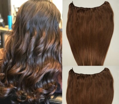 20'' Machine Weft Hair Weave, Sew In,100 grams,Human Hair Extension #4 Dark Brown