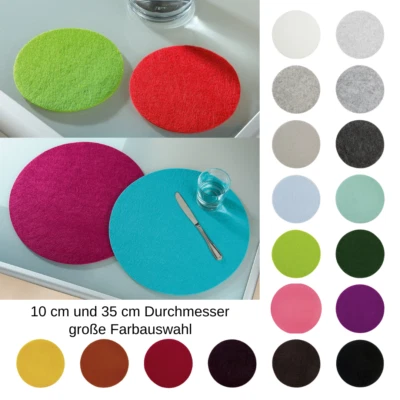 Filz Untersetzer rund 10 cm & 35 cm Platzset Glasuntersetzer Filzuntersetzer - Bild 1 von 4