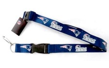 New England Patriots Blue Licensed NFL Keychain/ID Holder Detachable Lanyard-New