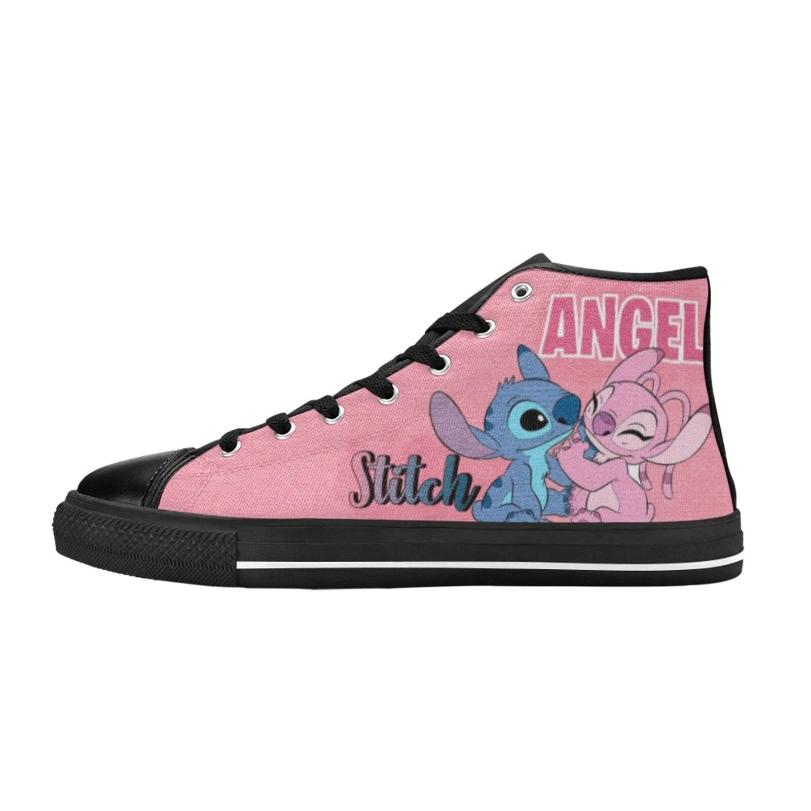 Stitch And Angel High Top Shoes Sneakers