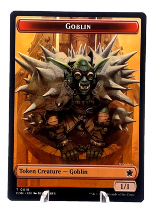 Goblin 0018/Zombie 0015- Foundations FDN, MTG-Double Sided Token Reg-Magic-NM/M