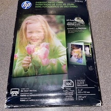 HP EVERYDAY GLOSSY PHOTO PAPER - 3 packs of 100 sheets 4"x 6"- Brand New Sealed!