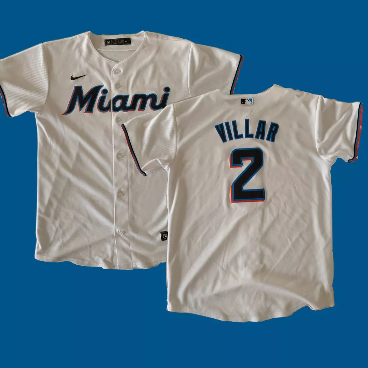 Youth Miami Marlins White Replica 2020 Home Custom Jersey