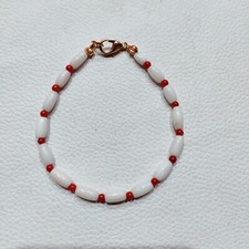 Bracciale corallo giapponese naturale vero corallo bianco-rosso braccialetto ...