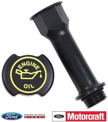 1994 2003 7.3L Powerstroke Diesel Oil Filler Neck Pipe & Cap OEM Ford Motorcraft