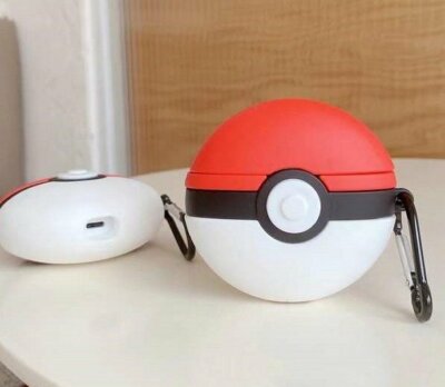 For Airpods Charging Case 3D Red Pokeball Earphone