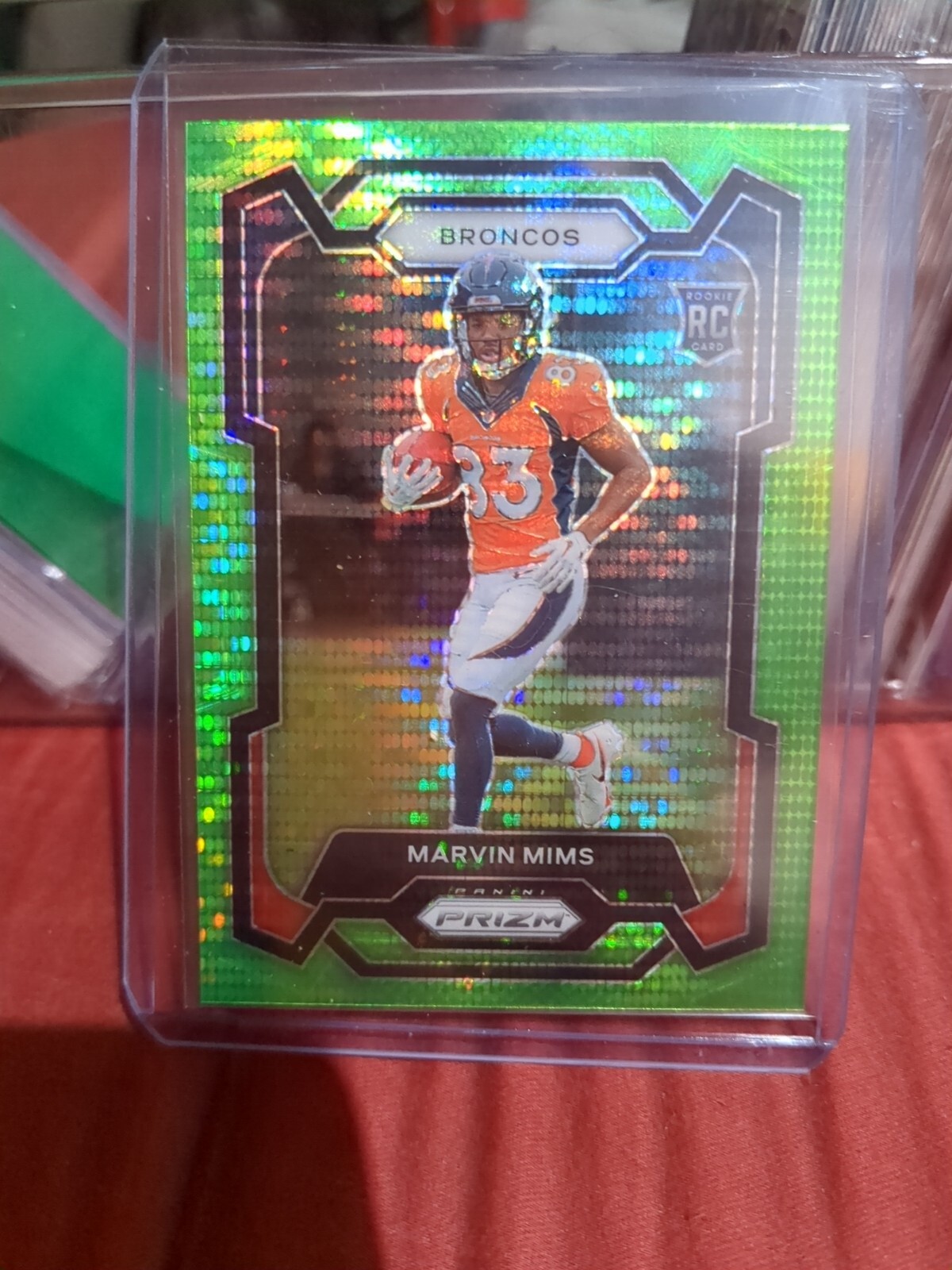 2023 Panini Prizm Green Pulsar - Marvin Mims Rookie #327 Denver Broncos RC