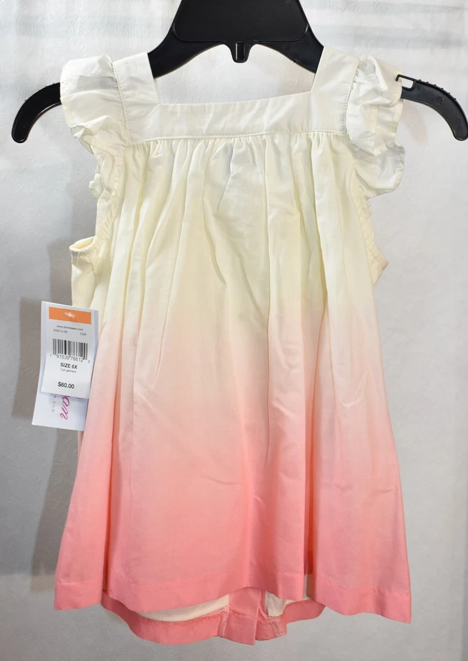 Conjunto de top y pantalón corto Bonnie Jean talla 6X coral para niña Foto 4 de 4