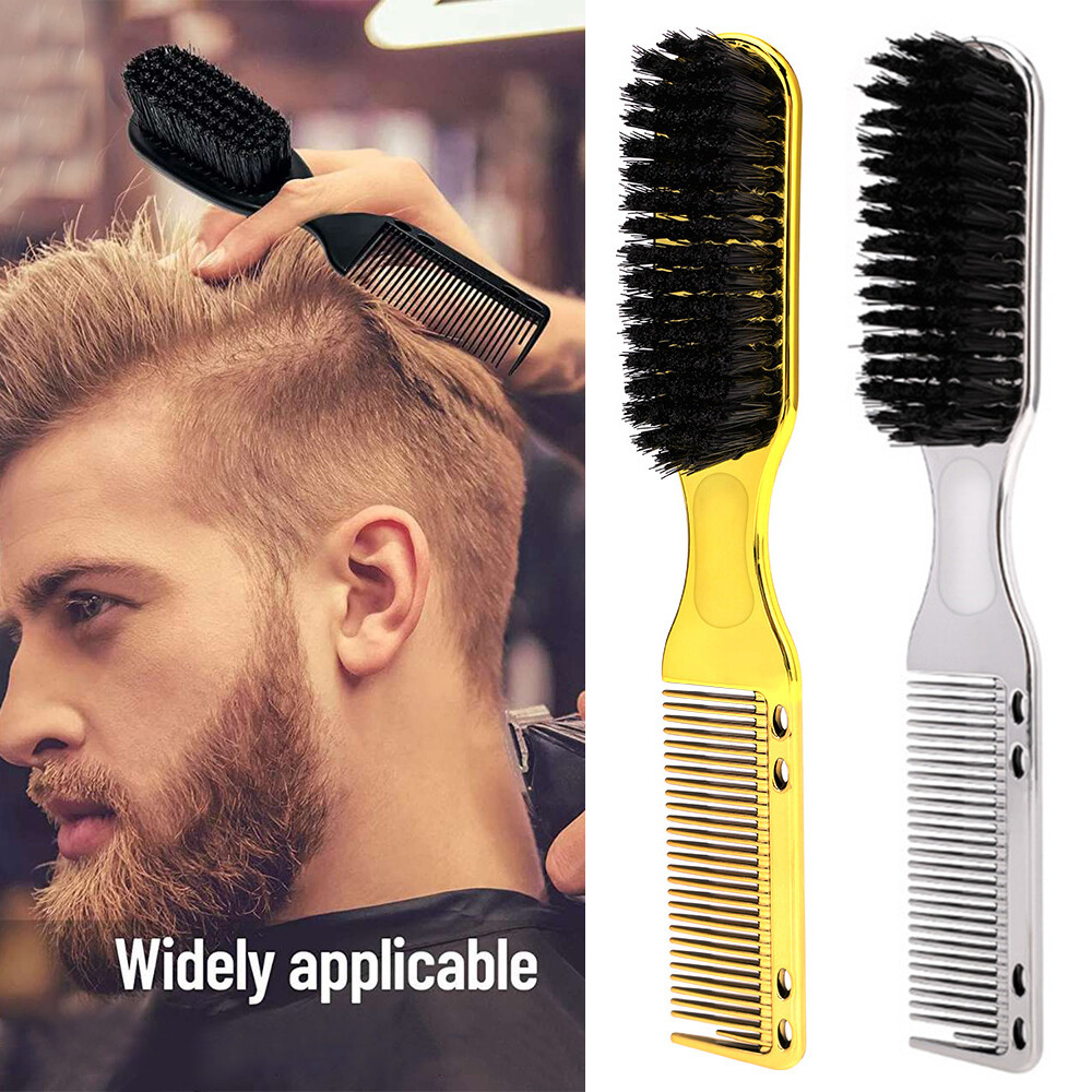 Beard Brush Hairdressing Barber Tool Men Hair Comb Scissors Fade