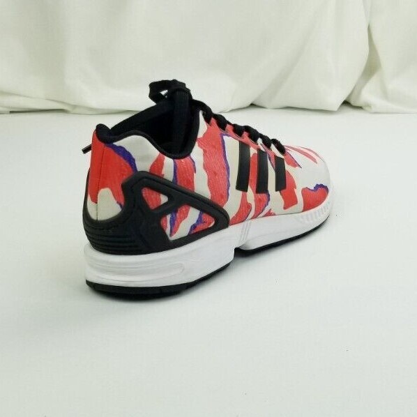 FLUX TX−LASE Adidas 6.5 Men's ZX Flux Red White Camo Lace Up Trefoil Logo