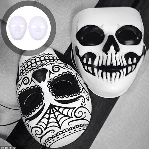 6 Stück handbemalte Requisiten weiße Masken Halloween Arbeit für Partys