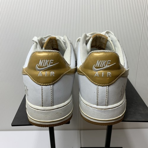 Nike Air Force 1 Low Players 2006 para hombre talla US 12 blanco metálico dorado 315092-171 - Imagen 2 de 8