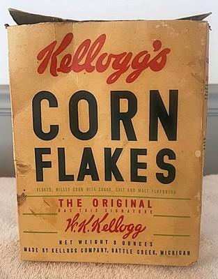 1939 Kellogg s Corn Flakes Cereal Box 8oz  Wings Over America Cadet Aviation Cor